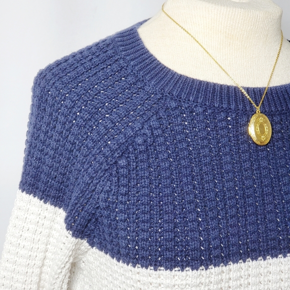 Blue/White GAP LS Stripe Knit Sweater - Sz M (EUC) - Picture 6 of 7